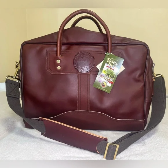 Duluth Pack Freelance Briefcase Black Leather Bag Business Everyday Travel - Picture 1 of 12